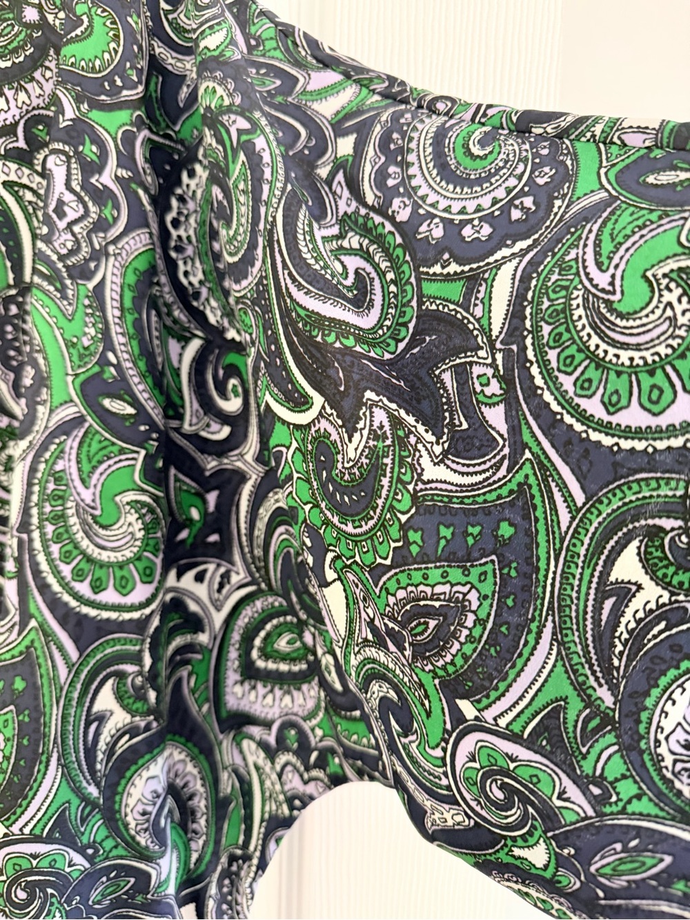 Michael Kors Green, Navy & Lilac Paisley Top - Picture 3 of 6